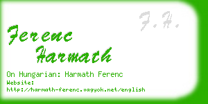 ferenc harmath business card